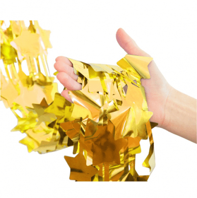 Бляскава завеса от ресни звезди, злато металик, 100 х 200 см