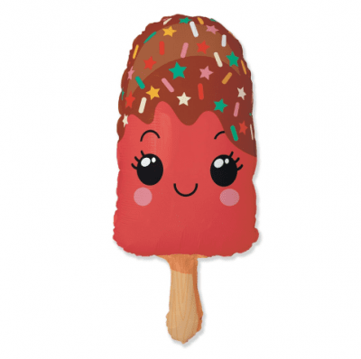 Балон сладолед на клечка, червен
