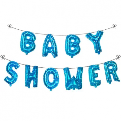 Син надпис от балони Baby Shower за бебешко парти, бебе момче