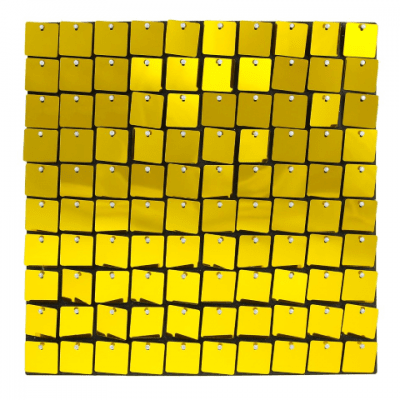 Панел за златна пайетена фонова стена, 100 квадратчета, злато, черен гръб, 30 х 30 см