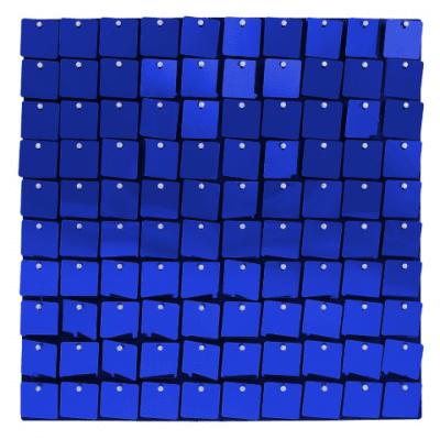 Панел за синя пайетена фонова стена, 100 квадратчета, черен гръб, 30 х 30 см