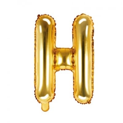 Фолиев балон буква H 35 см, злато