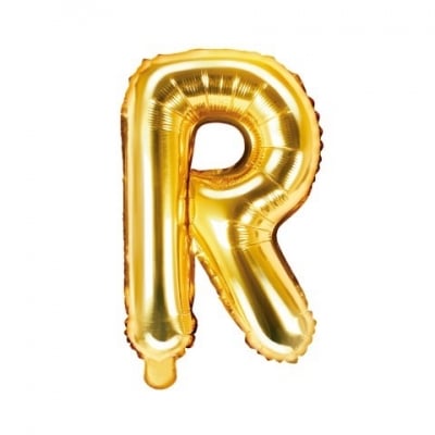 Фолиев балон буква R 35 см, злато