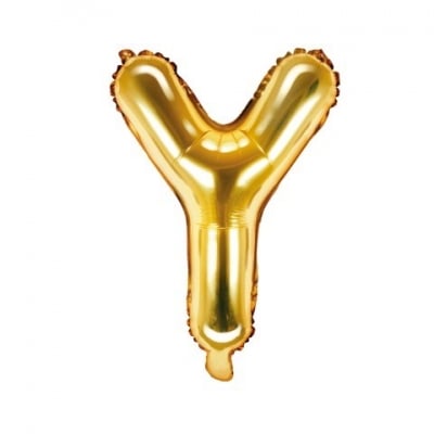Фолиев балон буква Y 35 см, злато