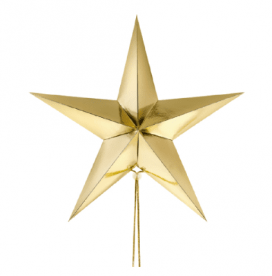 Декоративна хартиена звезда злато металик, 45 см