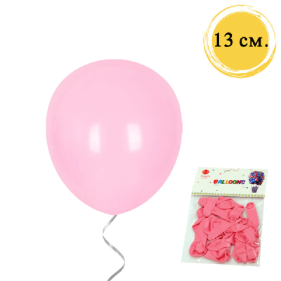 Розови балони макарон, светлорозови, 13 см, 20 броя