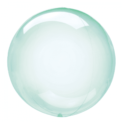 Балон кристал сфера прозрачен с цвят, зелен, pvc 45-56 см