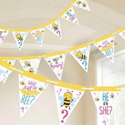 Флагчета с пчелички What will bee?, разкриване пола на бебето, 24 броя