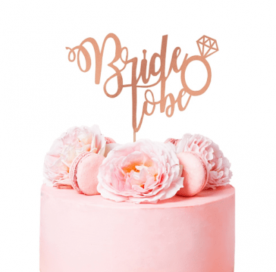Моминско парти топер за торта Bride to be, розово злато
