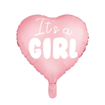 Фолиев балон бебешко парти момиче It's a Girl, сърце 45 см