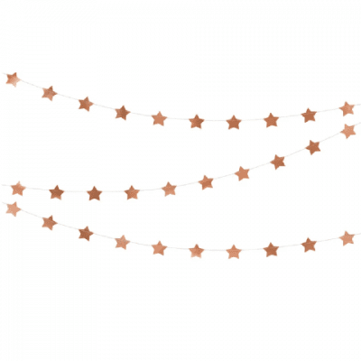 Гирлянд звезди розово злато металик 3.6 м