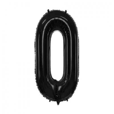 Фолиев балон цифра 0 черен, 100 см