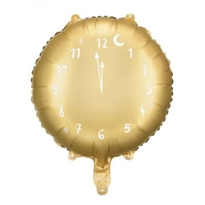 Фолиев балон часовник, 45 см, златен