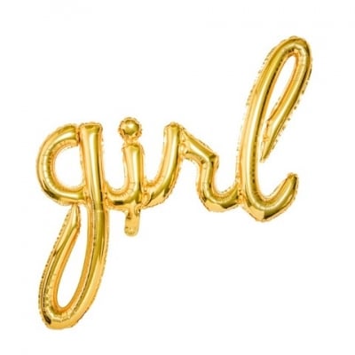 Фолиев балон надпис букви Girl, злато металик