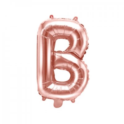 Фолиев балон буква B, 35 см, розово злато