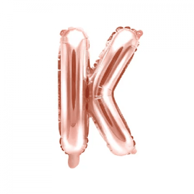 Фолиев балон буква K, 35 см, розово злато