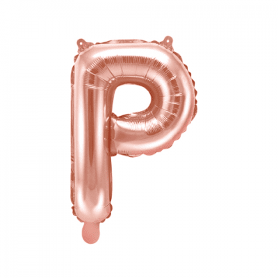 Фолиев балон буква P, 35 см, розово злато