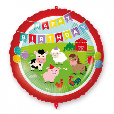 Фолиев балон рожден ден ферма, село, домашни животни
