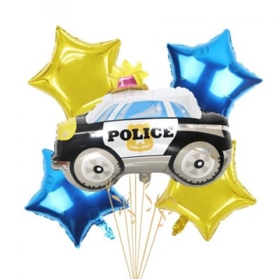 Полицейско парти, фолиеви балони полиция, 5 броя
