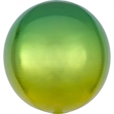 Фолиев балон сфера омбре жълто-зелен
