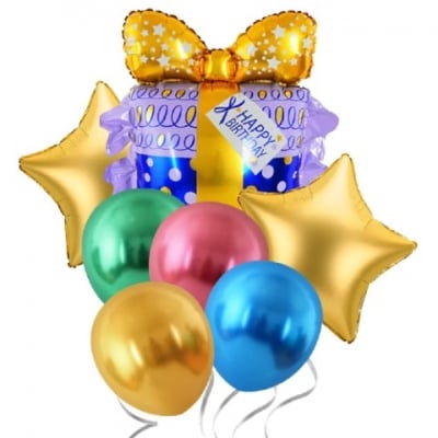 Комплект балони за рожден ден Подарък, 7 броя