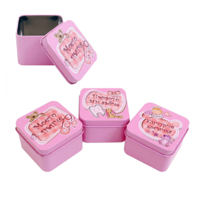 Комплект розови кутийки пъпче, зъбче и косичка, 3 броя