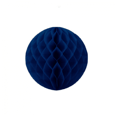 Тъмносиня хартиена топка, navy blue, тип пчелна пита, 10 см