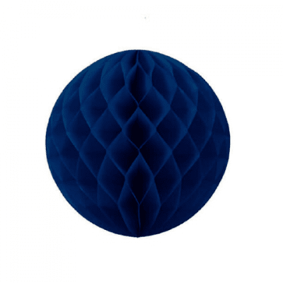 Тъмносиня хартиена топка, navy blue, тип пчелна пита, 20 см