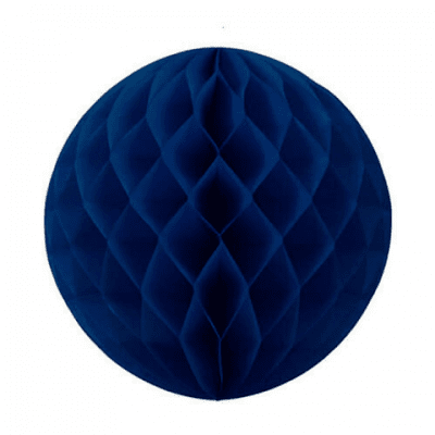 Тъмносиня хартиена топка, navy blue, тип пчелна пита, 30 см