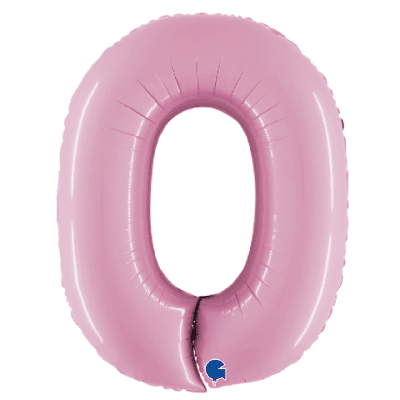 Розов фолиев балон бебешко розово цифра 0, нула, Grabo, 100 см