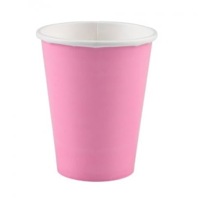 Парти чаша светлорозова, бебешко розово, картон 266 мл