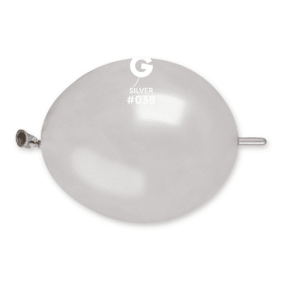 Балони линк сребро металик 16 см GLM6 38, пакет 100 броя
