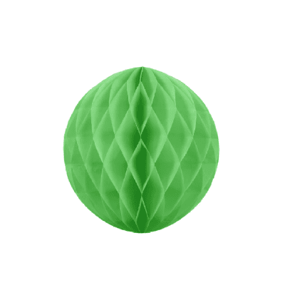 Зелена хартиена топка тип пчелна пита, 10 см