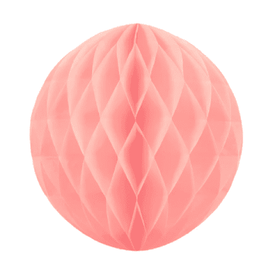 Светлорозова хартиена топка, бебешко розово, тип пчелна пита, 30 см