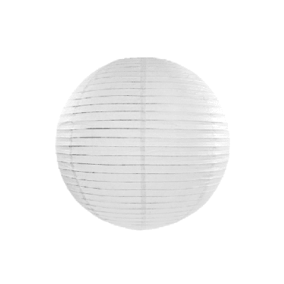 Бял хартиен фенер топка, 25 см