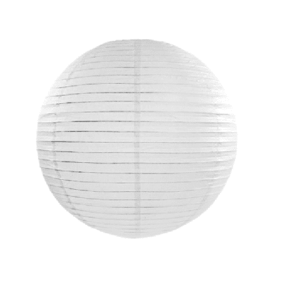 Бял хартиен фенер топка, 35 см