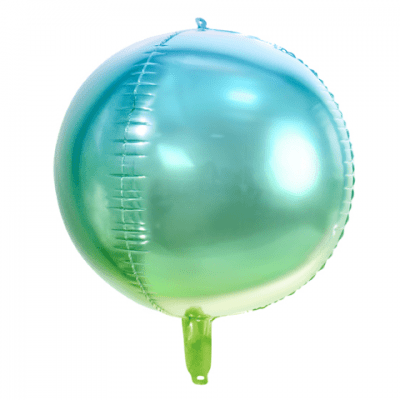 Фолиев балон сфера омбре, синьо-зелен, 45 см