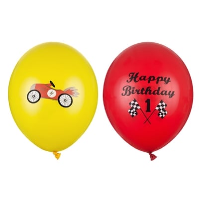 Балони за рожден ден ретро състезателни коли. 6 броя
