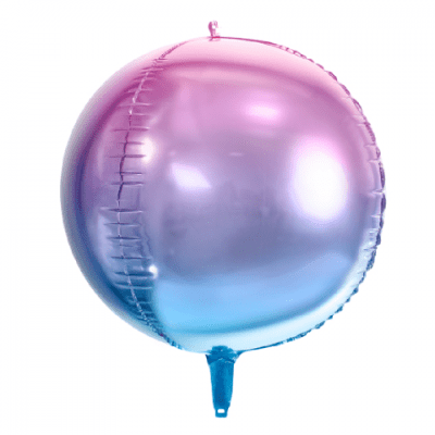 Фолиев балон сфера омбре, лилаво-син, 45 см