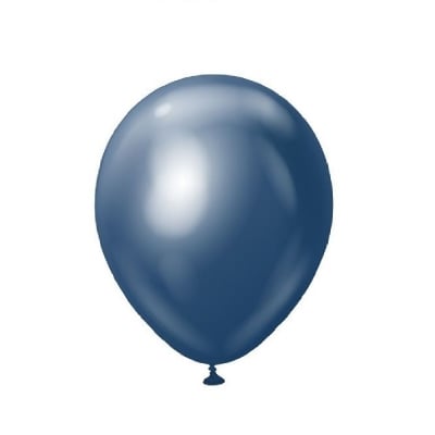 Малък балон тъмносин хром Navy mirror 13 см, Kalisan, пакет 100 броя