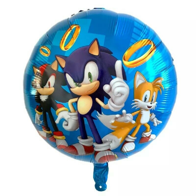 Балон Соник Таралежа Sonic the Hedgehog, кръг 45 см