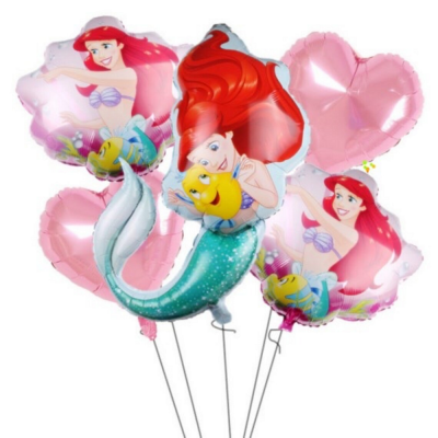 Комплект балони Малката русалка Ариел, 5 броя