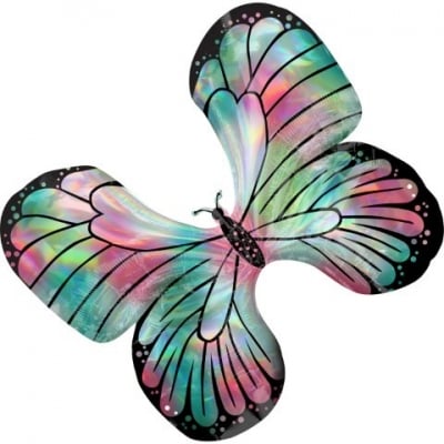 Балон Пеперуда преливащи цветове холографен 80 см.
