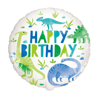 Балон сини и зелени динозаври, кръг 45 см