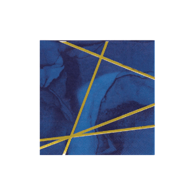 Малки тъмносини салфетки Navy blue and Gold, 16 броя