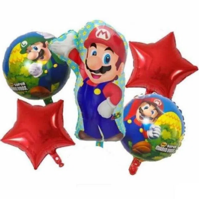 Комплект балони Супер Марио, 5 броя