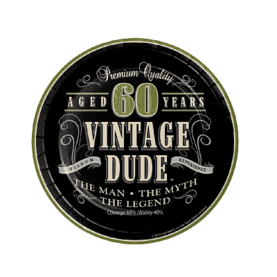 Малки чинийки 60 years Vintage Dude, 8 броя