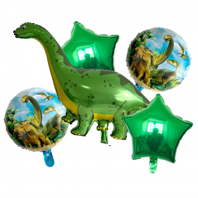 Комплект балони динозаври, зелен динозавър, 5 броя