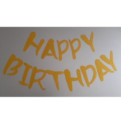 Банер за рожден ден злато брокат отделни букви Happy Birthday