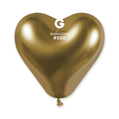 Балон сърце хром злато 30 см CRB12/88 Gemar, 1 брой